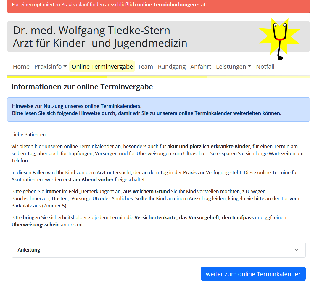 Tiedke Stern Online Termin